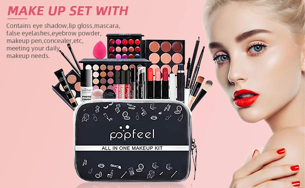 Makeup Kit All In One Makeup Kit,Multipurpose Makeup Set Full Makeup Essential Starter Kit for Beginners or Pros Makeup Gift Set for Women Full Kit - 853254