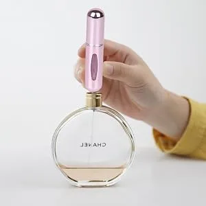 TIGERMILLION Portable 5ml Refillable Perfume Atomizer Bottle, Mini Refillable Perfume Spray, Scent Pump Case, Perfume Atomizer Refillable Travel Pink,Blue,Silver,Black - Instructions