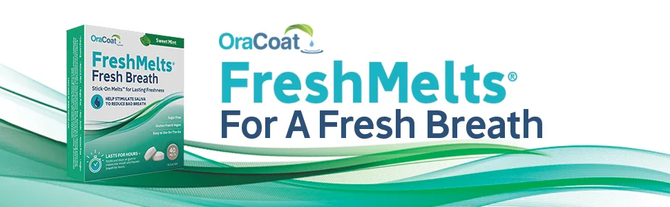 OraCoat® FreshMelts® Fresh Breath Stick-on™ Melts for Lasting Freshness, Sweet Mint, 60 Count 60 Count (Pack of 1) - Fresh breath, fresh breathe, mints, halitosis, Xylimelts, oracoat