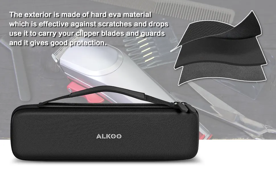 Grooming Clipper Blade Case, 12 Slots Storage Holder Organizer Compatible with Osterl Clipper Guards, Andis Blades, Wahl Clippers Different Size (Upgraded Black) - product information 4