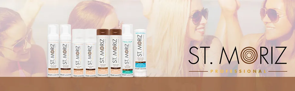 St. Moriz Professional Fast Tanning Mousse and Applicator Mitt Set - Express Self Tanner - Buildable Natural Glow - St Moriz Professional Beauty Products