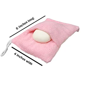 Evelots Soap Saver/Holder-Pocket Microfiber-Body Scrubber-Cleansing Exfoliation-Sponge Inside-On Rope-Set/3 - product information 7