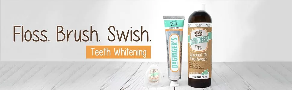 Dr. Ginger's Coconut Oil Toothpaste with White Activated Charcoal, 4 oz, 2 Count - Coconut Mint Flavor 4 Ounce (Pack of 2) - Floss, Brush, Swish teeth whitening