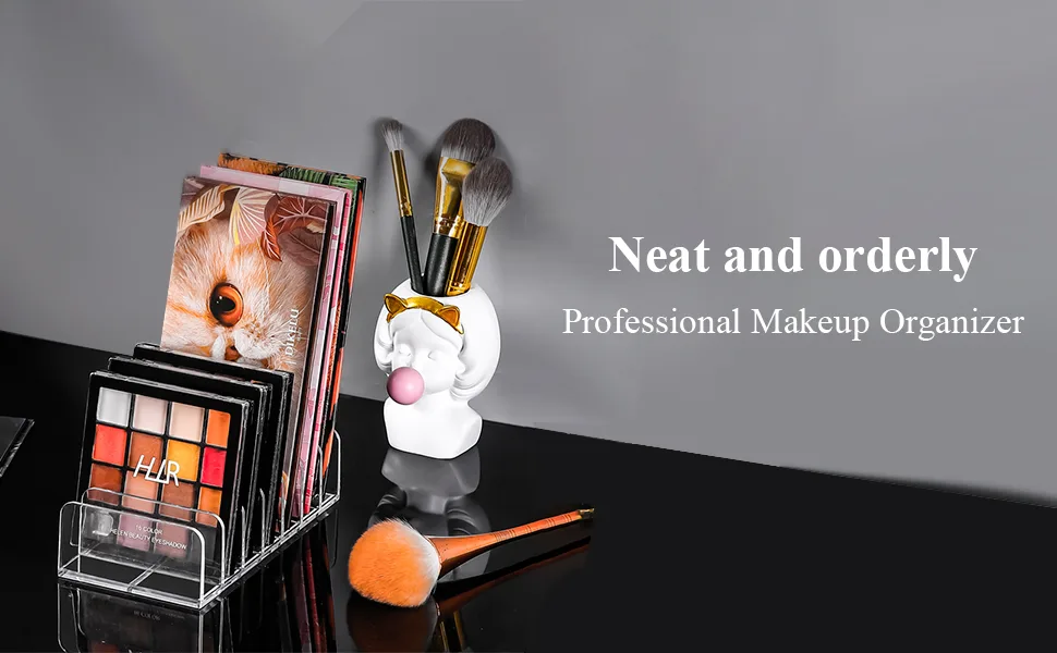 Eyeshadow Makeup Palette Cosmetic Organizer - Waterproof Eyeshadow Organizer for Eye Makeup Palette,Bathroom Countertop,7 Sections (1PCS-Small) - product information 4