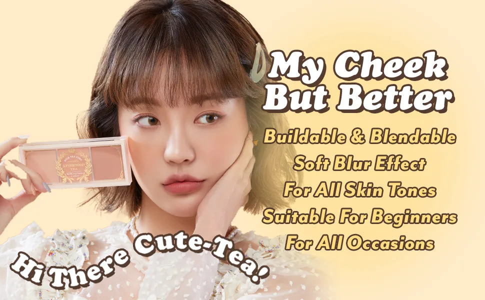 I'm Meme Palette - Afternoon Tea Blusher | 3 Shades, Long Lasting, For All Skin Tones, Milk Tea Time, 0.42 Oz - atb milk tea time
