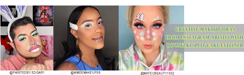 Bowitzki 50g Pastel Color Split Cake Water Activated eyeliner UV Glow Graphic eye liner Hydra Liner Rainbow Face Body Paint Makeup - Bowitzki Water activate eyeliner-Pastel color