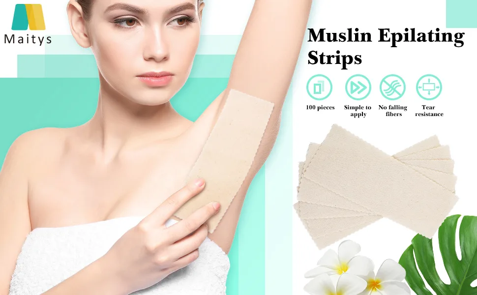 Muslin Strips for Waxing Muslin Cloth Wax Strips Muslin Epilating Waxing Strips Natural Large Cloth Epilating Strips for Hair Removal (200) - product information 1