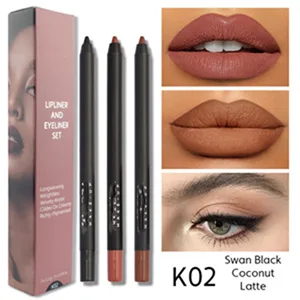 MAEPEOR Matte Lipliner and Eyeliner Kit 3 PCS Smoothly Creamy Lipliner and Eyeliner Pen Set for Daily Wear (3PCSKit 2) - Matte Lipliner and Eyeliner Kit 3PCSKit 2
