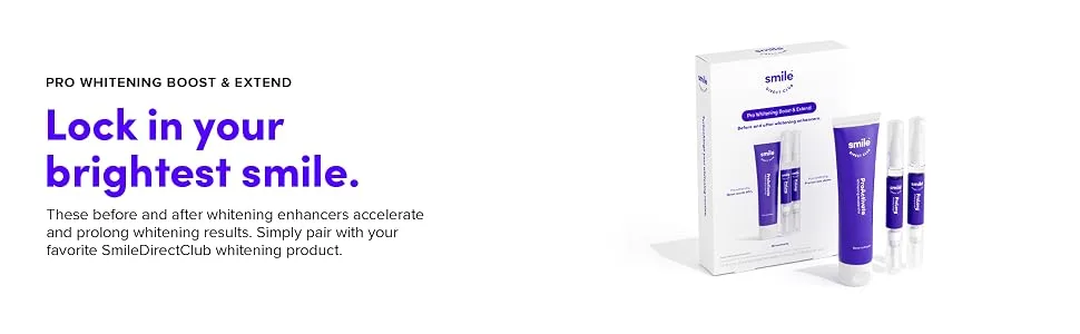 SmileDirectClub Pro Teeth Whitening Gel System Refill & Extend - Professional Strength Hydrogen Peroxide - Pain Free and Enamel Safe 3 Piece Set - teeth whitening kit, smile direct teeth whitening kit, teeth whitening, teeth whitening light kit