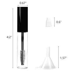 Hedume 32 Pack 10ml Empty Mascara Tube with Eyelash Wand, Eyelash Cream Container Bottle with Rubber Inserts and Funnels for Castor Oil, DIY Cosmetics - product information 4