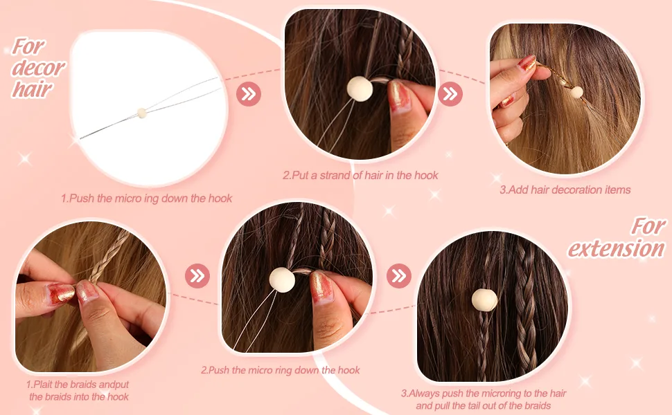 20 Pieces Hair Extension Loop Needle Threader Pulling Hook Needle Bead Device Tool for Hair or Feather Extensions Supplies, DIY Hook Tool Black Loop Tools - product information 3