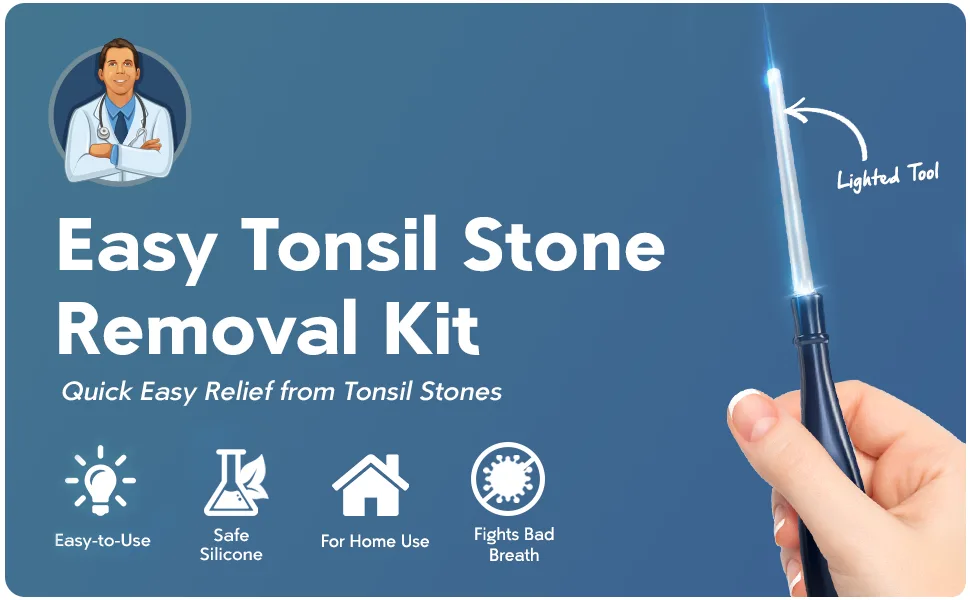 Dr. Frederick’s Original Easy Tonsil Stone Remover Kit - Fast Painless Tonsillolith Removal Tool - Fight Bad Breath - Pick and Oral Irrigator - 8 Pieces - tonsil stone remover