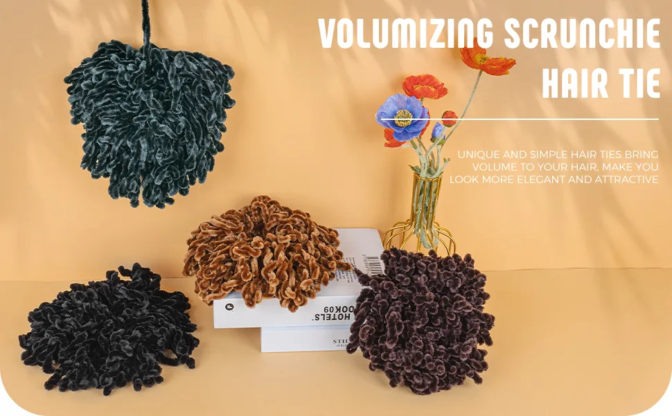 AUEAR, 2 Pack Volumising Scrunchie Big Hair Tie Ring Hijab Volumizer Khaleeji Hair Scrunchie (Black) 2 Count (Pack of 1) Black - product information 2