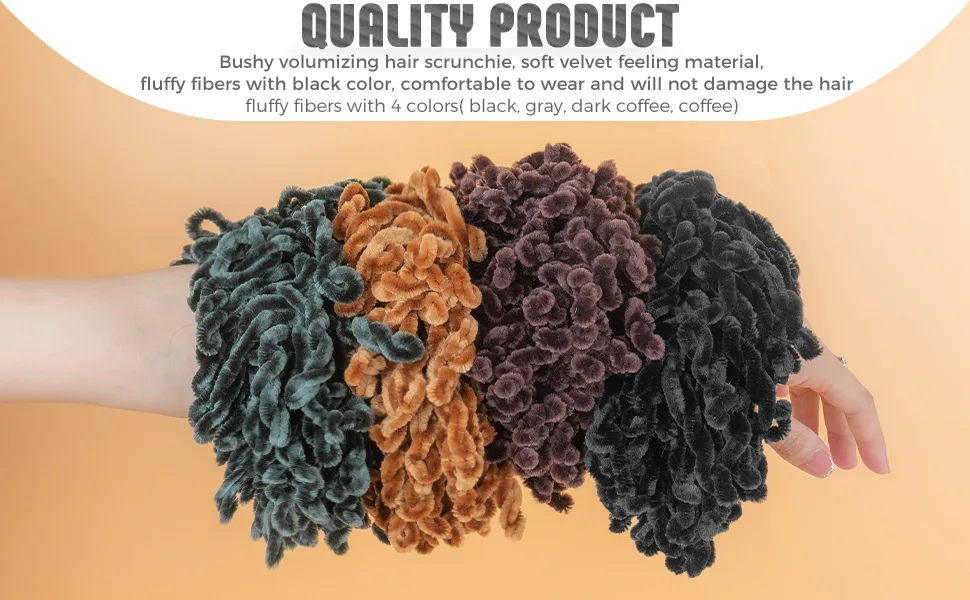 AUEAR, 2 Pack Volumising Scrunchie Big Hair Tie Ring Hijab Volumizer Khaleeji Hair Scrunchie (Black) 2 Count (Pack of 1) Black - product information 4