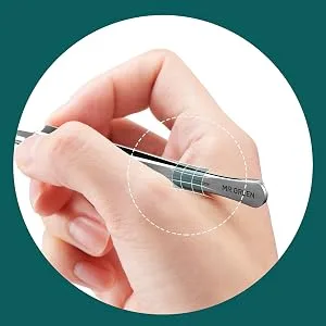 MR.GREEN Ingrown Hair Tweezers Needle Nose Pointed Tips Tweezers For Eyebrows Splinters Blackhead Removal Acne Clip Extractor (Long) - 2191-300-4