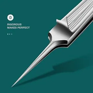 MR.GREEN Ingrown Hair Tweezers Needle Nose Pointed Tips Tweezers For Eyebrows Splinters Blackhead Removal Acne Clip Extractor (Long) - 2191-300-5