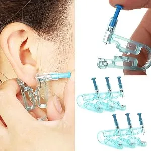 Ear Piercing Gun, 6pcs disposable Safety Ear Piercing Gun Unit Tool with Asepsis Pierce Kit Blue for Piercing kit Piercing Supplies with Ear Stud - 5501956_B
