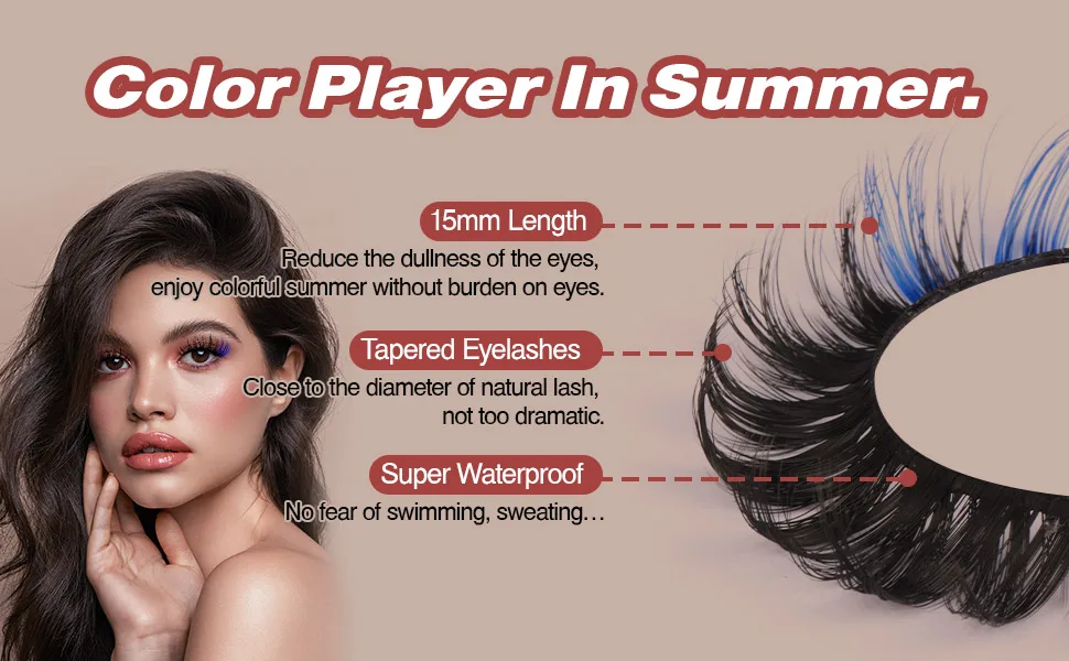 Colored Eyelashes Colorful Lashes Strips with 7 Colors Full D Curl Fluffy Mink Lashes 5D False Eyelashes Pack 7 Pairs by Goddvenus B-Rainbow Color - Eyelashes with Color