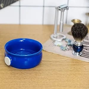 Bicrops Shaving Soap Bowl For Men, Easier to Lather-Black - royal blue