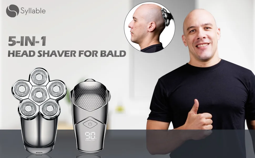 Head Shaver, 6D Floating Electric Head Shavers for Bald Men, LED Display Waterproof Razor for Hair - product information 1
