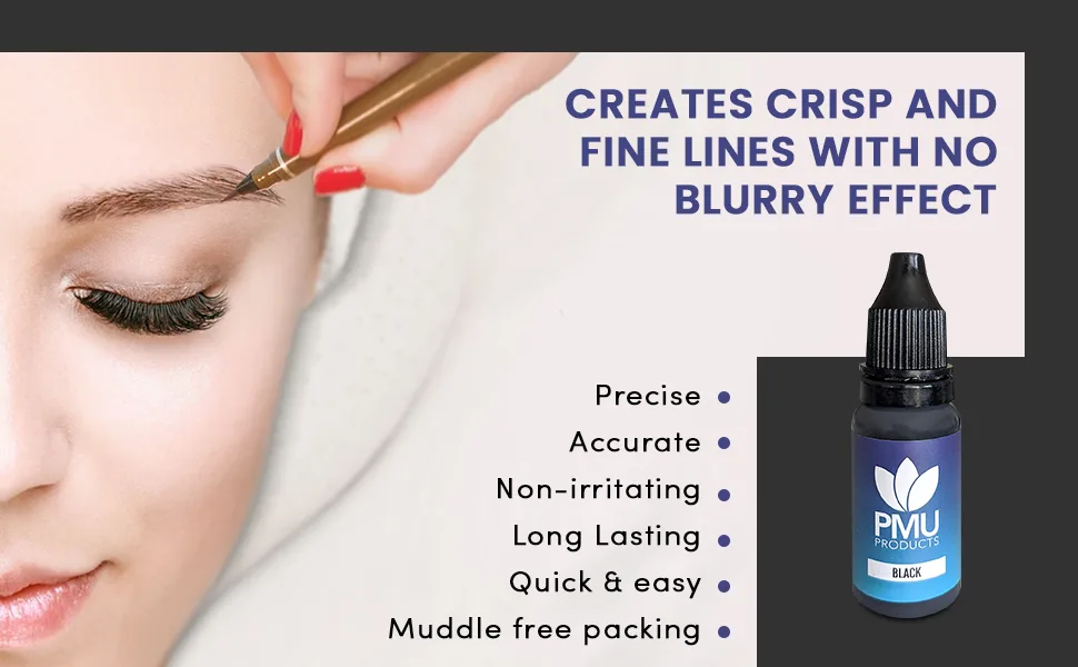 Microblading Practice Ink 15ml – Training Black Practice Ink for Pens, Needles and Practice Skins – Microblading Pigment for Beginners and Professionals (Black) - Microblading Practice Ink
