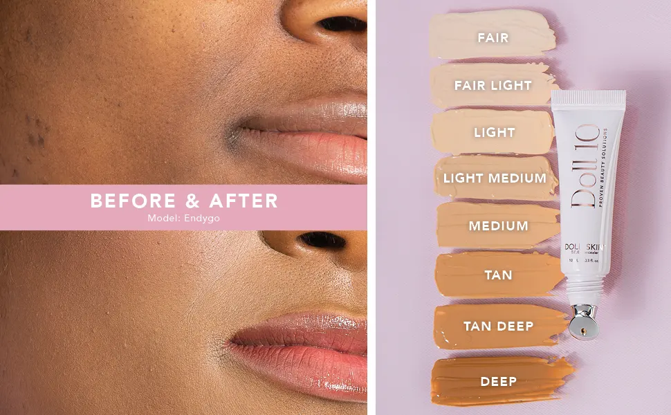 Doll Skin T.C.E Super Coverage Treatment Concealer - Color Correcting Lightweight Vegan & Good for Skin Makeup (Light) - Flawless coverage that comes in a variety of shades
