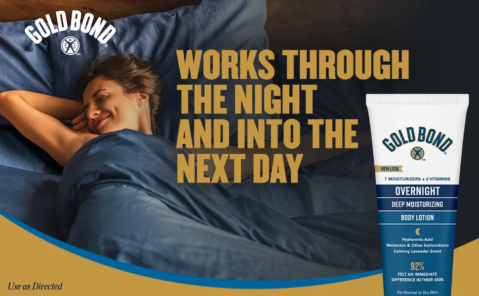 Gold Bond Ultimate Overnight Deep Moisturizing Lotion, 8 Ounce (Pack of 2) - Night cream for dry skin