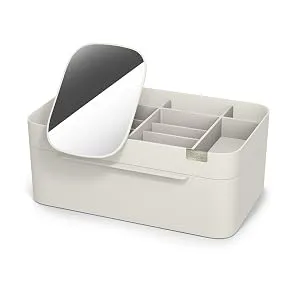 Joseph Joseph 75005 Viva Makeup Cosmetic Storage Organizer with Drawer, Large with Mirror, Shell - Makeup Cosmetic Storage Organizer with Drawer