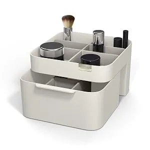 Joseph Joseph 75005 Viva Makeup Cosmetic Storage Organizer with Drawer, Large with Mirror, Shell - makeup organizer, makeup storage organizer, cosmetics organizer, beauty organizers