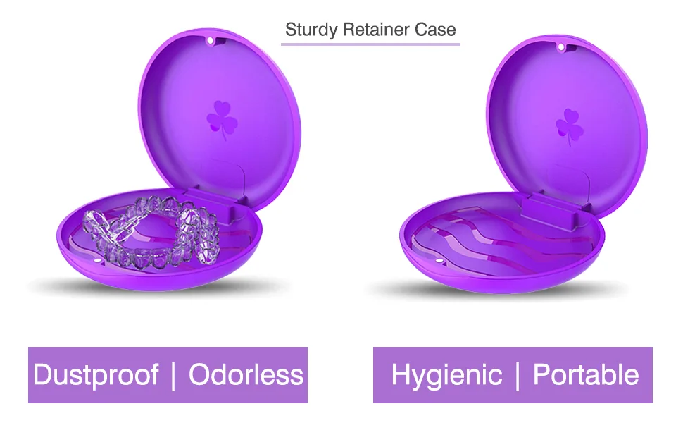 ARGOMAX - 2 Pack Retainer Mouth Guards Travel Cases, Purple + Black C: 1pc Black + 1pc Purple - argomax retainer case