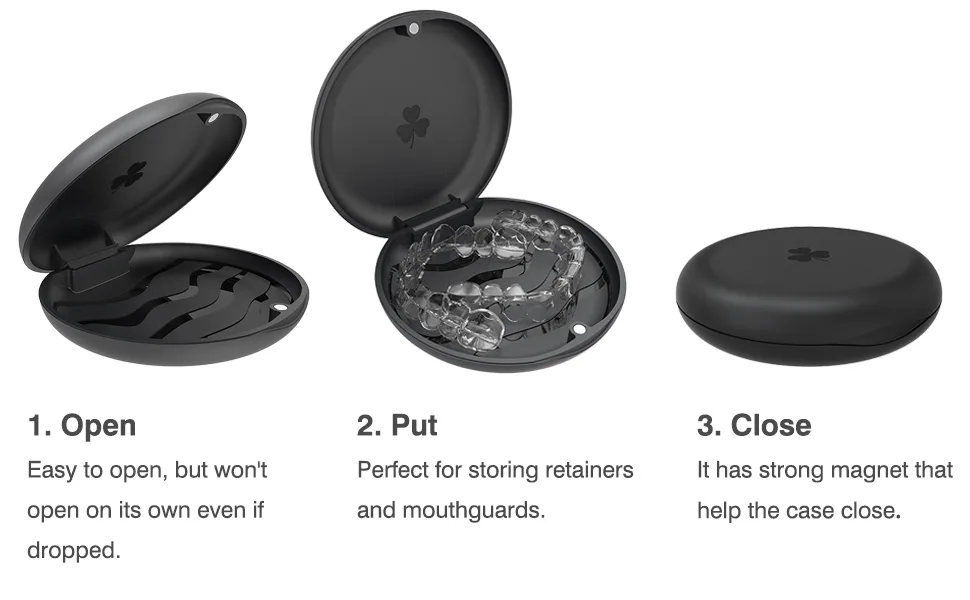 ARGOMAX - 2 Pack Retainer Mouth Guards Travel Cases, Purple + Black C: 1pc Black + 1pc Purple - argomax retainer case