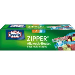 Toppits Zipper All-Purpose Bag 1 Litre Transparent 12 Pieces 12 Pieces (1 Pack) - product information 2