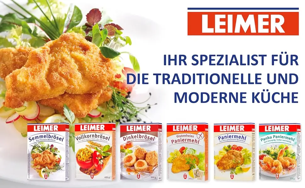 Leimer Semmelbr sel pack (1 x 400 g) - Weißbrot, Semmelbrösel, Brösel, Deutschland, regional, Fleisch, Schnitzel, Panade, backen, Leimer
