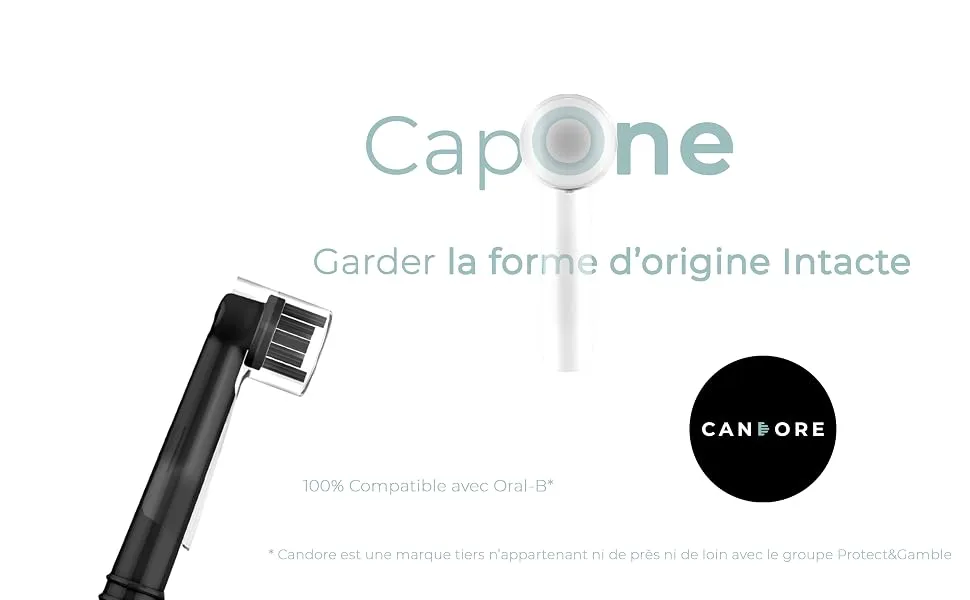 Candore - 4 Cap One |Protection cap covers - for electrical toothbrush |Recycling program |Packaging without plastic |Color transparent |Ideal for travel transport etui - Candore Cap