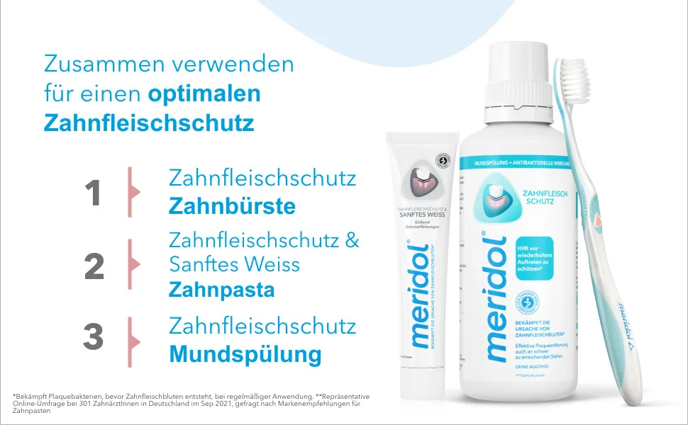 Meridol toothpaste gentle white 75 ml - antibacterial effect toothpaste protects against gum infections for naturally white teeth 75 ml (1 -pack) gentle white - product information 5