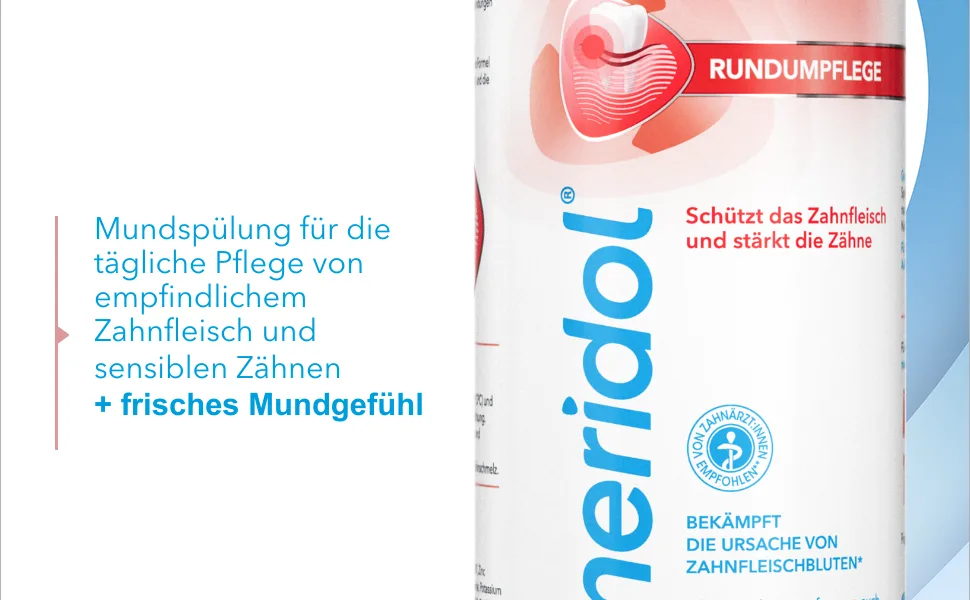 Meridol mouth rinsing circular puree 400ml - antibacterial effect protects gums strengthens the teeth and refreshes the breath without alcohol 400 ml (1 Pack) - product information 2