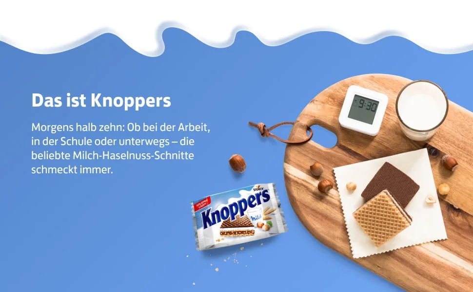 Knoppers Big Spender (1 x 375g) / Breakfast in a big pack of 15 / Counter display - box chocolate chokolade einzeln geschenk hazelnut knoppers naschen schokolade snack snacks-geschenki