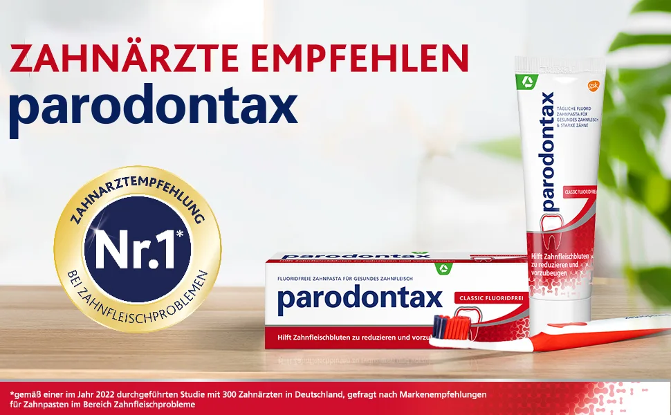 Parodontax Classic fluoride -free toothpaste without fluoride helps to reduce and prevent gum bleeding 1 x 75ml 75 ml (1 Pack) - Nr 1 Classic