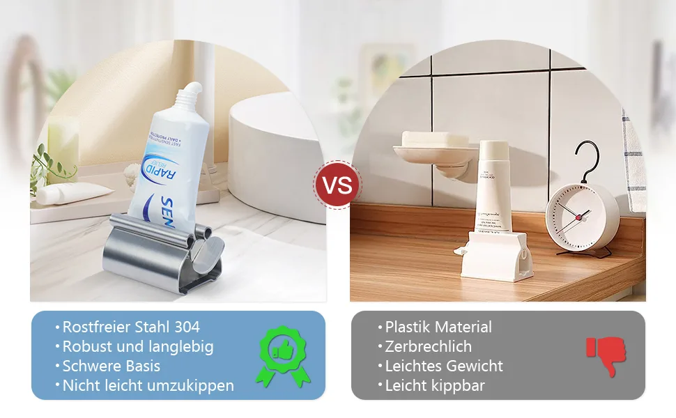 Civilian tube squeezer toothpaste tube presser stainless steel 2-pack squeeze as a toothpaste holder stand suitable for toothpaste oil paint hand cream or ointment regular - zahnpastaspender