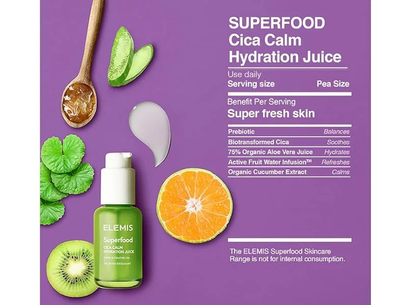 ELEMIS Superfood Cica Calm Hydration Juice; Hydrating Gel, 2 Fl Oz - product information 2