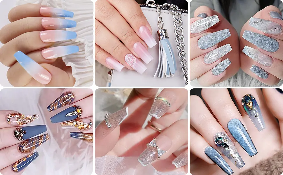 Carehabi nail tips 500 pieces wrong nail acrylic artificial nail tips with storage case for nail studios and DIY nail art at home 10 sizes transparent 1 piece (500 pack) - Nageltips