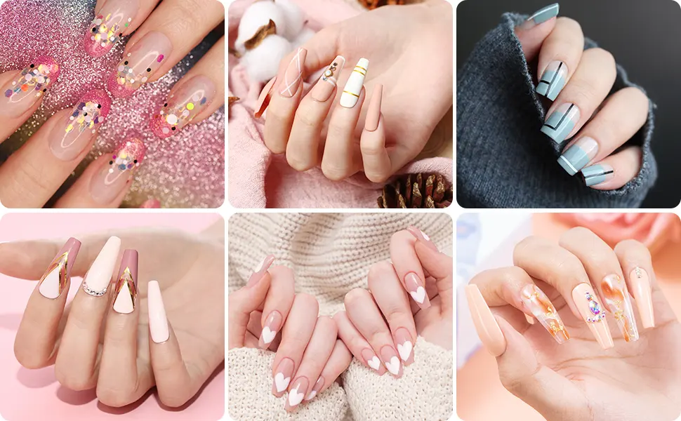 Nail tips 500 pieces wrong nail acrylic artificial nail tips with storage case for nail studios and DIY nail art at home 10 sizes (white) white 1 piece (500 pack) - Nail Tips