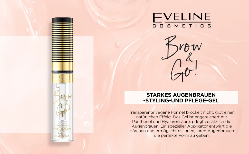 Eveline Cosmetics Brow&Go! Strong gel for fixing and caring for eyebrows 6 ml Transparent - brow&GO