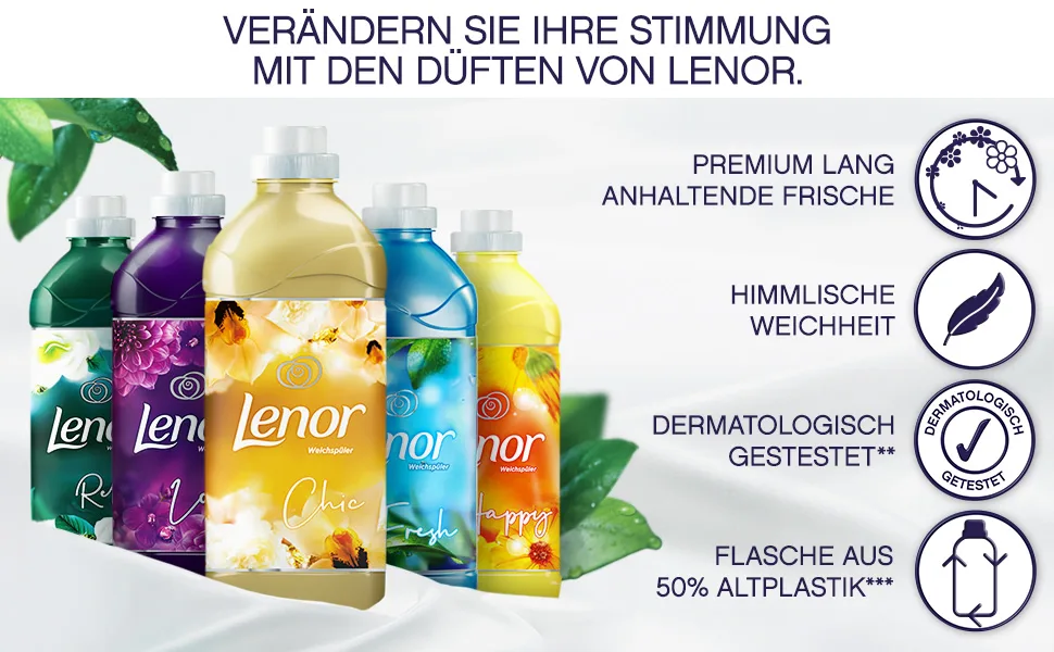 Lenor fabric softener fluffy laundry with laundry scent 32 wash loads amethyst flower room (800 ml) fabric softener (old) 800 ml (1 Pack) - product information 2