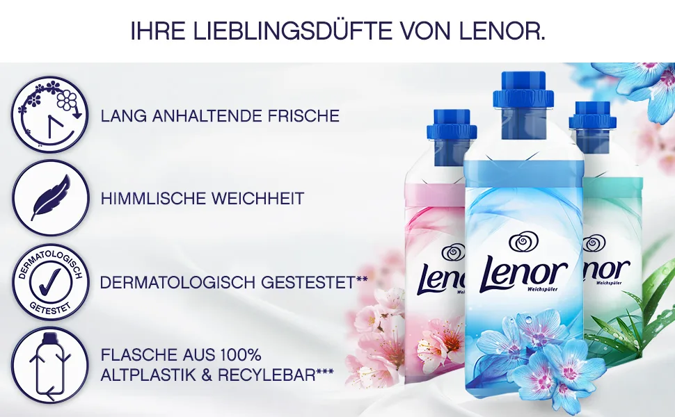 Lenor fabric softener fluffy laundry with laundry scent 32 wash loads amethyst flower room (800 ml) fabric softener (old) 800 ml (1 Pack) - product information 3