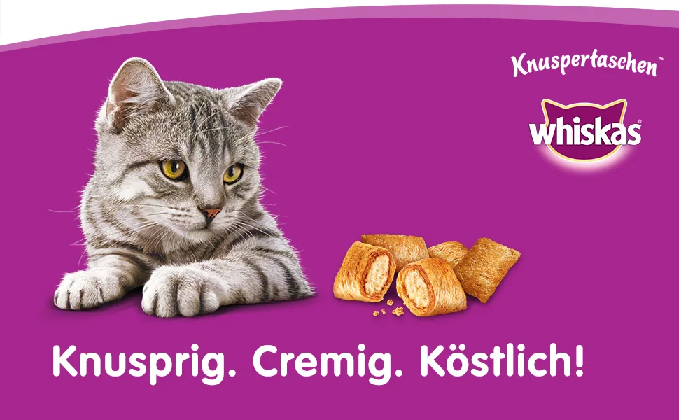 Whiskas crunchy pockets cat snack with salmon taste 8x60g (8 packs) - Different product packaging available salmon 60 g (8 Pack) - whiskas