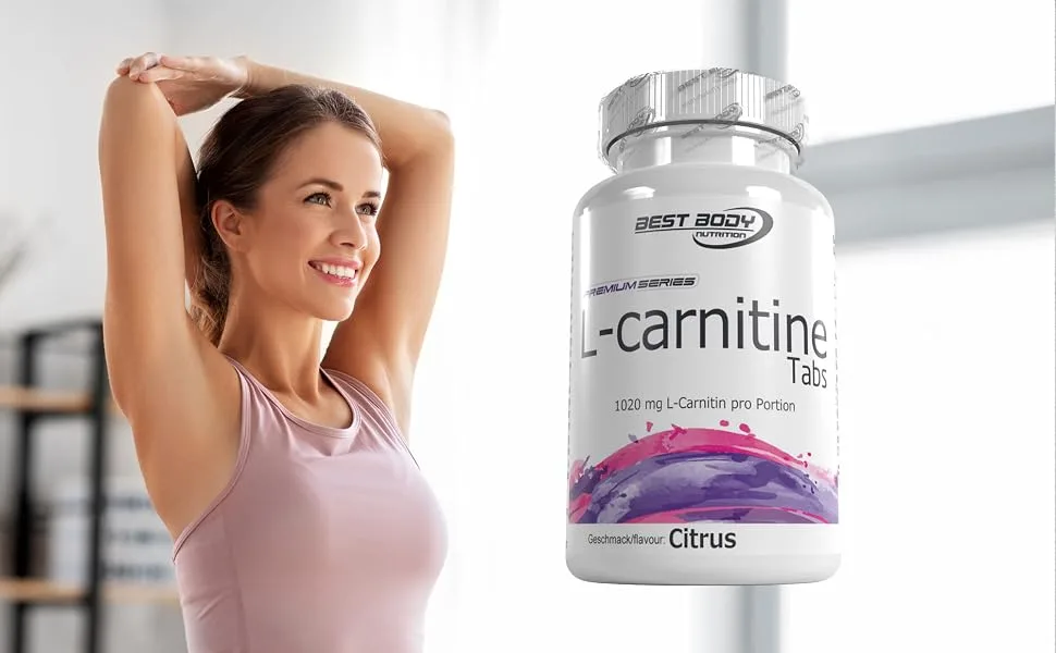 Best Body Nutrition L-Carnitine Tabs Citrus 60 pcs. Can 60 pieces (1 pack) - L-Carnitine Tabs