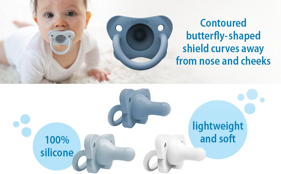 Dr. Brown's HappyPaci Pacifiers 100% Silicone 2 Pack Color May Vary - happy paci 2