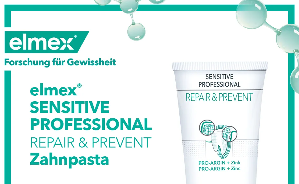 Elmex toothpaste Sensitive Professional Repair & Prevent 2x75ml - Medical tooth cleaning for immediate* persistent protection - prevents gum return & new pain in front of 75 ml (2 pack) - product information 1