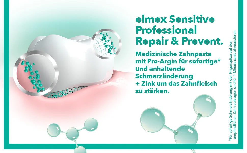 Elmex toothpaste Sensitive Professional Repair & Prevent 2x75ml - Medical tooth cleaning for immediate* persistent protection - prevents gum return & new pain in front of 75 ml (2 pack) - product information 3